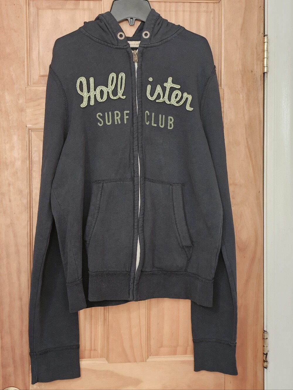 Hollister Surf Club Navy Blue Zip-Up Long-sleeved Sweatshirt Hoodie Men’s XL